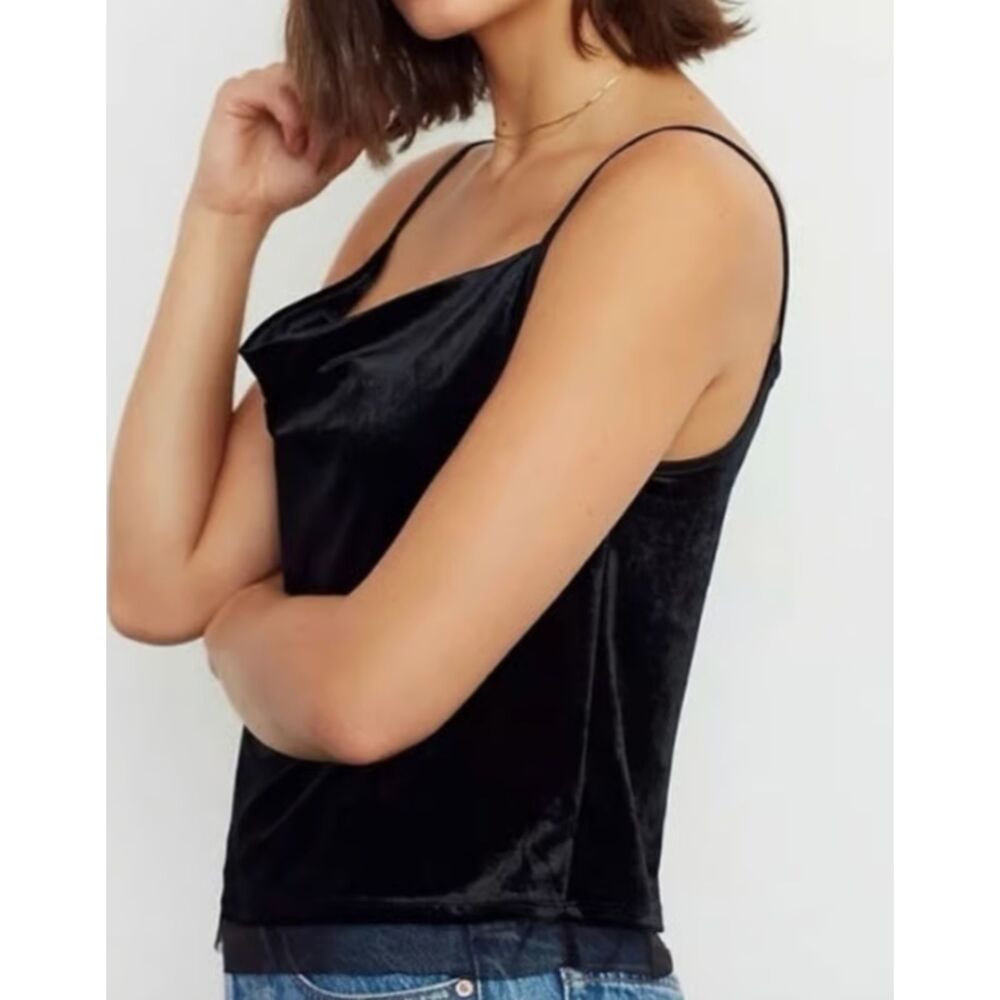 Anthropologie Maeve Halsey Velvet Cowl Neck Tank Top Size XS